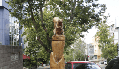Sokakta sanat: Biyolojik ömrünü tamamlamış ağaçlar heykele dönüşüyor