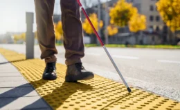 Şehir hayatı engelliler için engel parkuru 